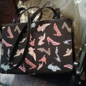 Purse Black/shoes tapestry very Rare Heels design